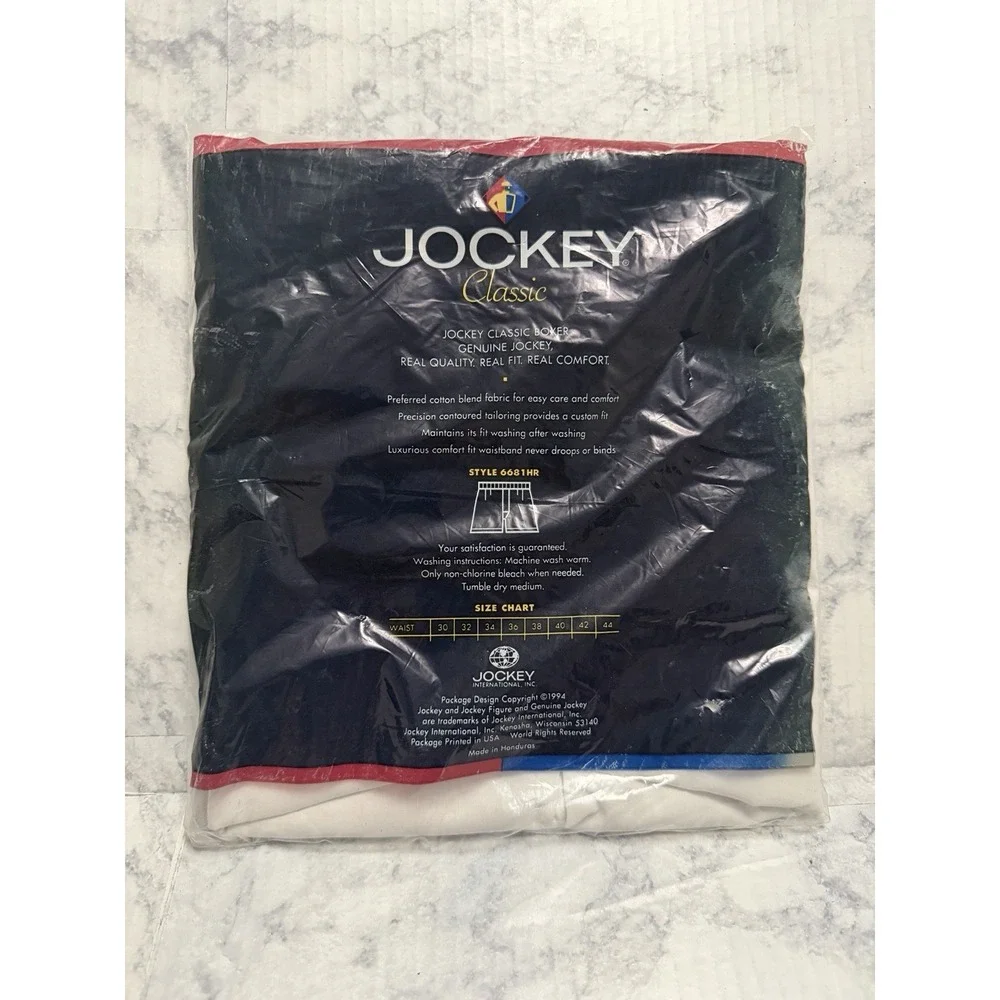 New Jockey Classic Full Cut Mens Boxer Underwear 2 Pair Size 40 Vintage 1994 90s